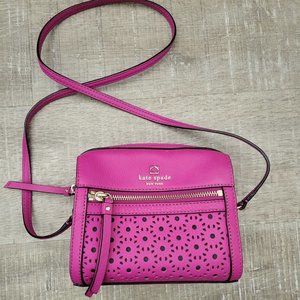 Kate Spade Fushia Pink Perforated Crossbody Bag
